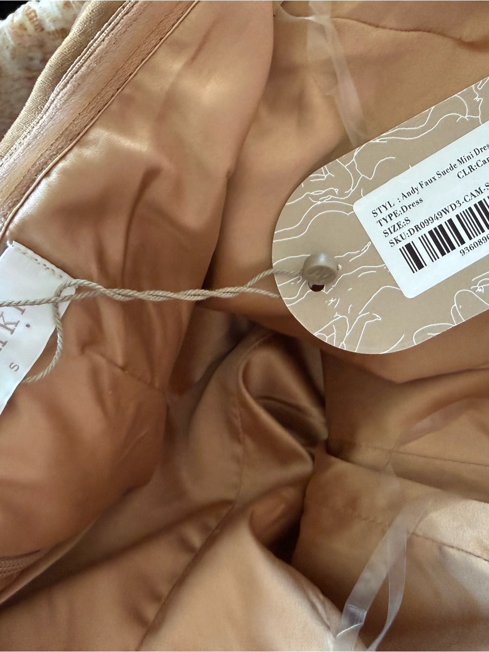 Meshki Andy Faux Suede Mini Dress - Camel - Picture 10 of 10